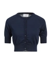 Snobby Sheep Woman Cardigan Navy Size 8 Cotton, Silk In Navy Blue