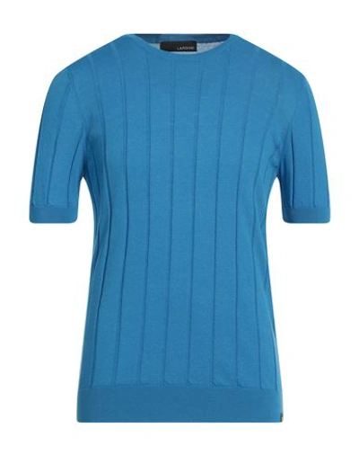 Lardini Man Sweater Azure Size 40 Cotton In Blue