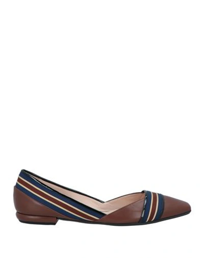Rodo Woman Ballet Flats Dark Brown Size 9 Calfskin In Brown
