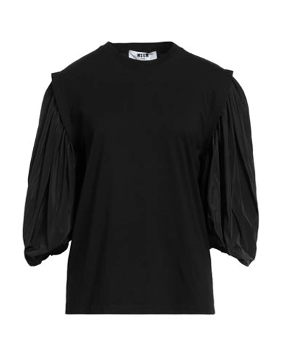 Msgm Woman T-shirt Black Size S Cotton, Polyester