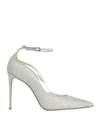 Le Silla Woman Pumps Silver Size 10 Textile Fibers In Silver