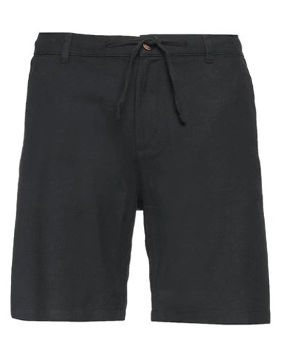 Selected Homme Man Shorts & Bermuda Shorts Black Size M Organic Cotton, Linen, Elastane