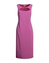 PATRIZIA PEPE PATRIZIA PEPE WOMAN MIDI DRESS MAUVE SIZE 8 POLYESTER, ELASTANE