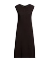 Roberto Collina Woman Mini Dress Black Size L Viscose, Polyester In Brown