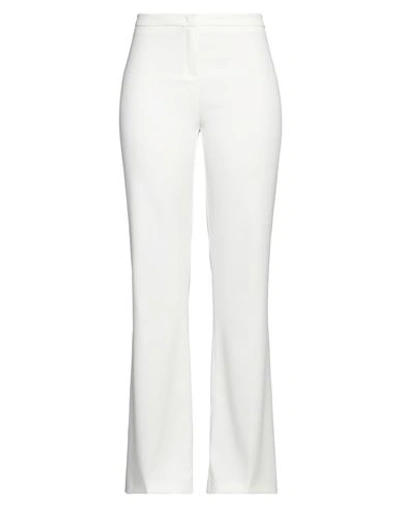 Pinko Woman Pants White Size 8 Polyester, Elastane