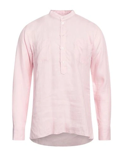 Pt Torino Man Shirt Pink Size 15 ½ Linen