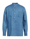 Pt Torino Man Shirt Pastel Blue Size 17 Linen