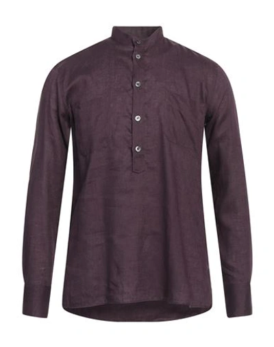 Pt Torino Man Shirt Deep Purple Size 15 ½ Linen