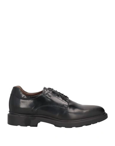 Nero Giardini Man Lace-up Shoes Black Size 10 Leather