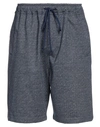 Berna Man Shorts & Bermuda Shorts Navy Size 28 Cotton, Polyamide, Elastane In Navy Blue