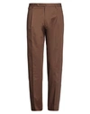 Tagliatore Man Pants Brown Size 38 Cotton, Elastane