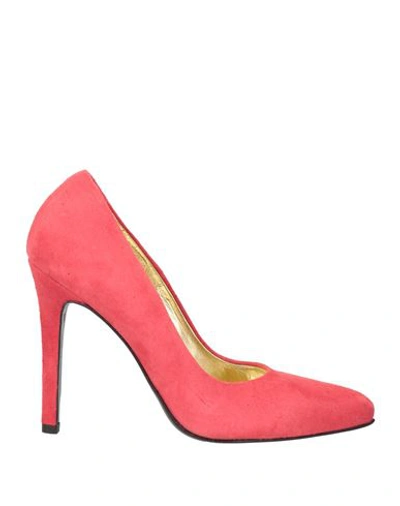 Wunderkind Woman Pumps Coral Size 9 Soft Leather In Red