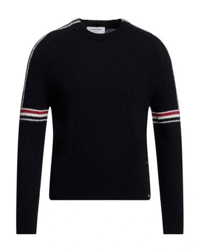 Thom Browne Man Sweater Midnight Blue Size 1 Wool, Mohair Wool