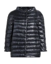 Herno Woman Down Jacket Midnight Blue Size 6 Polyamide, Polyester, Cotton