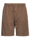 Paolo Pecora Man Shorts & Bermuda Shorts Cocoa Size 36 Cotton, Linen, Elastane In Brown