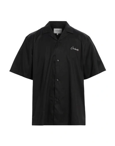 Carhartt Wip Man Shirt Black Size Xl Tencel, Cotton