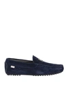 Pollini Man Loafers Navy Blue Size 12 Leather