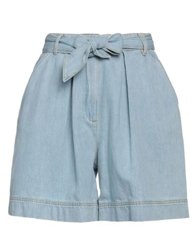 Pinko Woman Denim Shorts Blue Size 8 Cotton