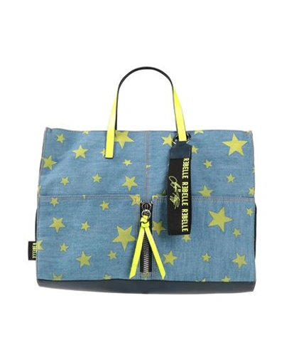 Rebelle Woman Handbag Blue Size - Cotton, Polyamide, Leather