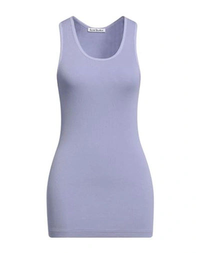 Acne Studios Woman Tank Top Lilac Size M Viscose, Elastane In Purple