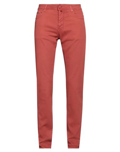 Jacob Cohёn Man Pants Brick Size 35 Cotton, Lyocell, Elastane, Polyester In Red