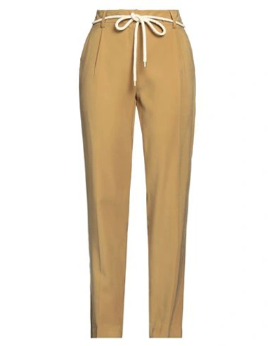 Manila Grace Woman Pants Camel Size 10 Viscose, Polyester In Beige