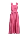White Wise Woman Maxi Dress Fuchsia Size 10 Tencel, Polyester In Pink