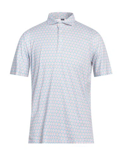 Fedeli Man Polo Shirt Sky Blue Size 42 Cotton