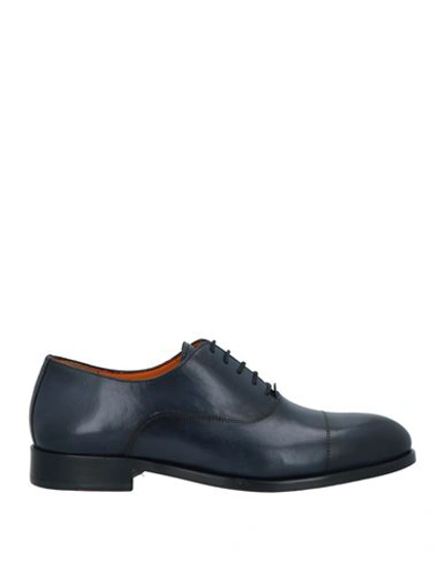 Wexford Man Lace-up Shoes Navy Blue Size 12 Calfskin