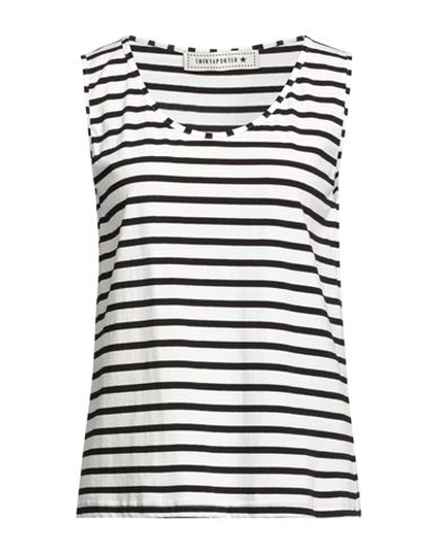 Shirtaporter Woman Top Black Size 6 Cotton, Elastane