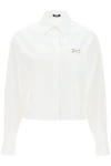 Versace Barocco Cotton Poplin Crop Shirt