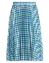 ANGELA MELE MILANO ANGELA MELE MILANO WOMAN MIDI SKIRT AZURE SIZE M VISCOSE, POLYESTER