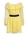 Anna Molinari Woman Mini Dress Yellow Size 6 Viscose, Polyamide, Polyester, Cotton