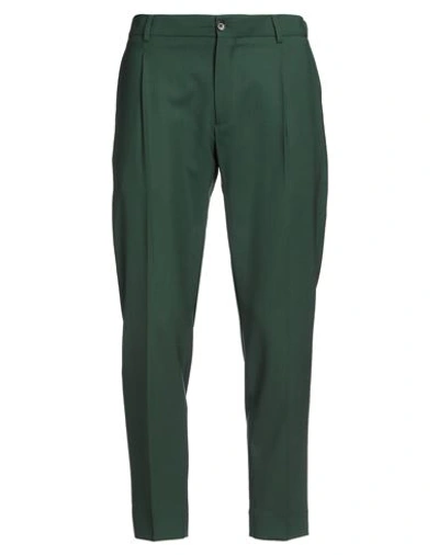 Be Able Man Pants Dark Green Size 40 Virgin Wool, Elastane In Green