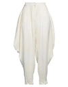 Un-namable Woman Pants Ivory Size 6 Viscose, Silk In White