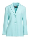 Boutique Moschino Woman Blazer Sky Blue Size 8 Polyester