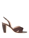 Rodo Woman Sandals Dark Brown Size 11 Textile Fibers In Marrone Marroni