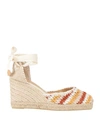 Castaã±er Castañer Woman Espadrilles Beige Size 6.5 Textile Fibers