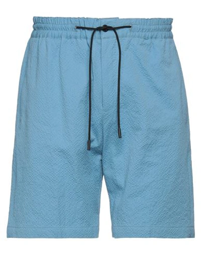 Pt Torino Man Shorts & Bermuda Shorts Light Blue Size 30 Cotton, Lyocell, Elastane