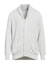 Brunello Cucinelli Man Cardigan Light Grey Size 42 Cotton