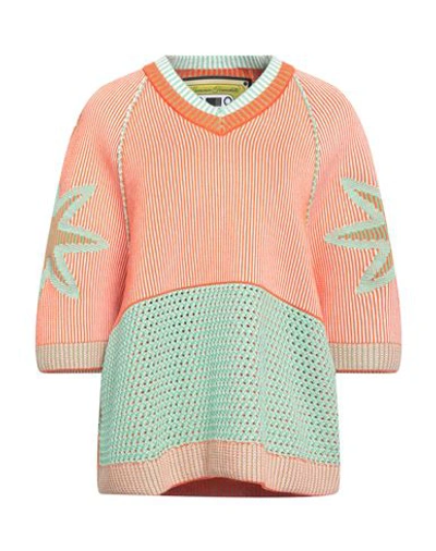 87 Avril 90 Woman Sweater Orange Size M Cotton