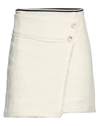Pinko Woman Mini Skirt White Size 6 Cotton, Polyester, Viscose, Polyamide, Metallic Fiber
