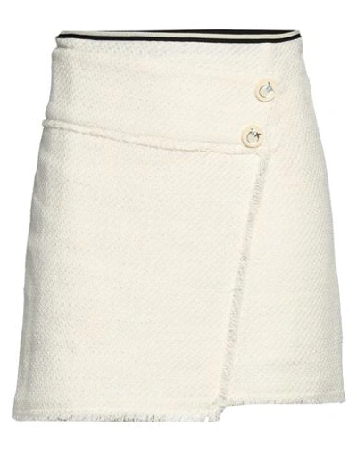Pinko Woman Mini Skirt White Size 8 Cotton, Polyester, Viscose, Polyamide, Metallic Fiber