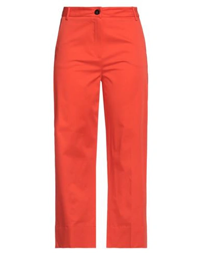Emme By Marella Woman Pants Orange Size 6 Cotton, Elastane
