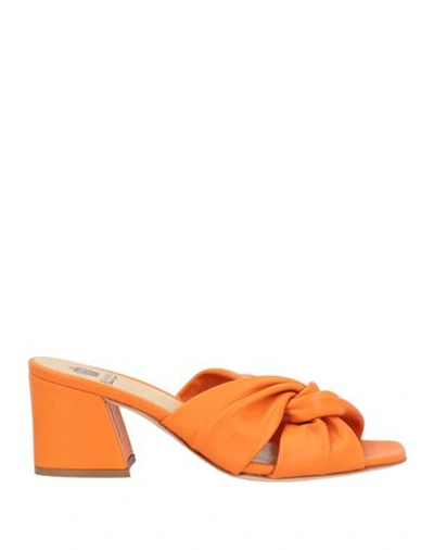 L'arianna Woman Sandals Orange Size 6 Leather
