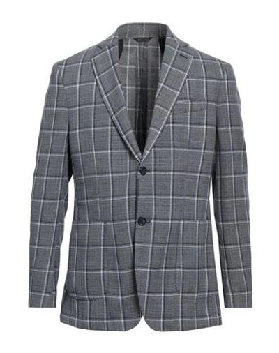 Carlo Casalini Man Blazer Grey Size 42 Cotton, Linen, Polyester