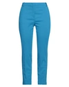 Pinko Woman Pants Azure Size 12 Linen, Viscose, Elastane In Blue