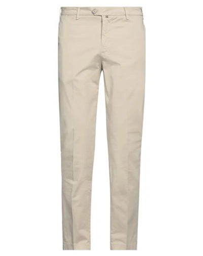 Baronio Man Pants Beige Size 34 Cotton, Elastane