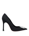 Amina Muaddi Woman Pumps Black Size 8.5 Textile Fibers In Black