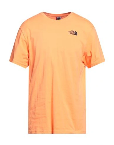 The North Face Man T-shirt Orange Size Xl Cotton